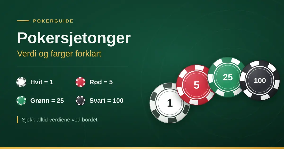 Pokersjetonger – verdi og farger forklart